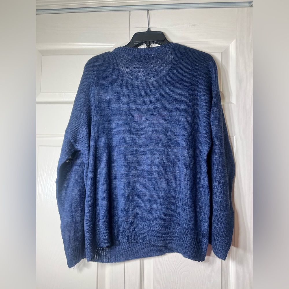Simply Southern Women’s Navy Cherry Sweater Size Large/XL - Picture 2 of 5